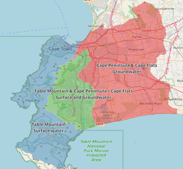 Table Mountain Water
        Source Areas